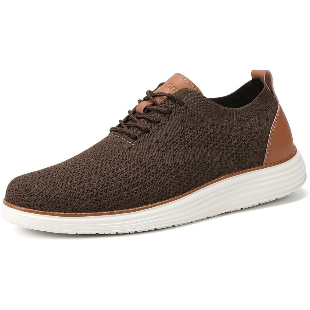 ⚡Men's Brown Oxfords Business Mesh Breathable Tennis Comfortable Walking Shoes - Picture 5 of 9